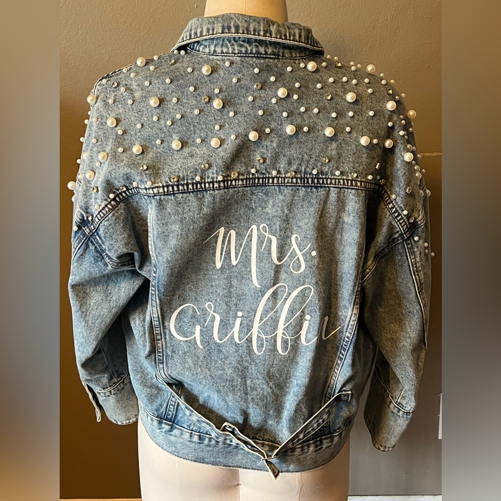 Pearl Embellished Denim Jacket